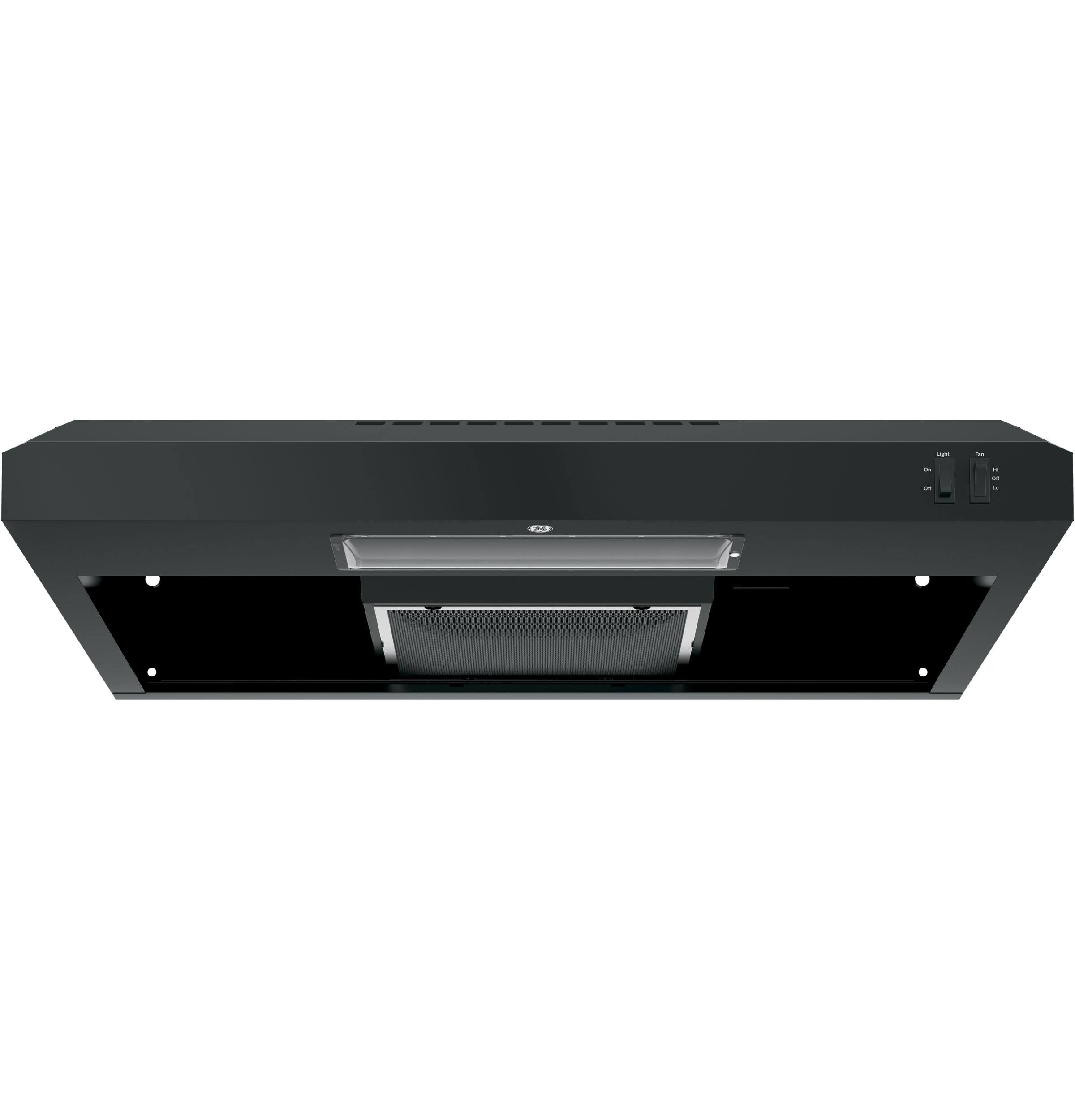 GE - 30" Convertible Range Hood - Black on Black - Alt_View_Standard_12
