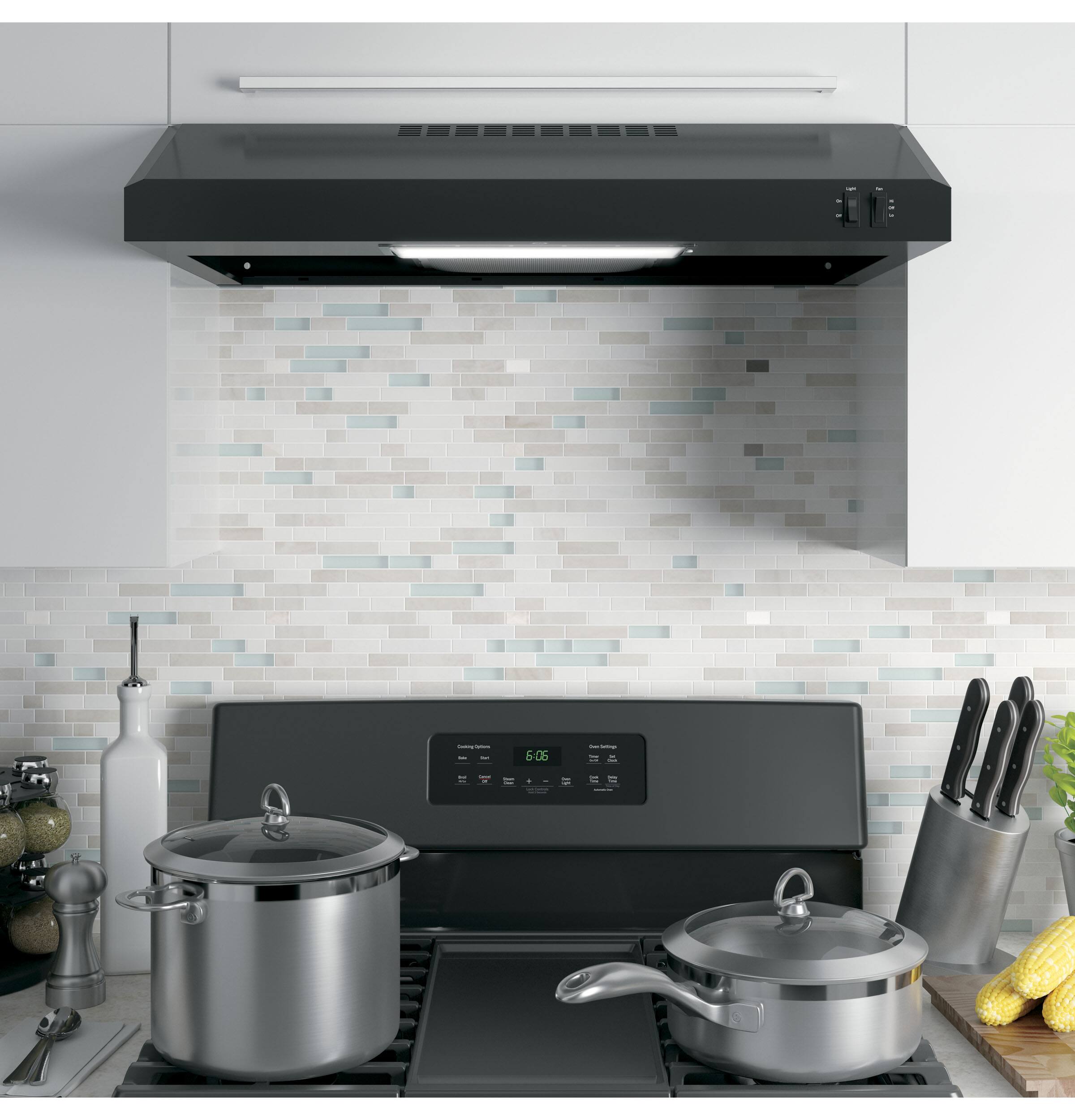 GE - 30" Convertible Range Hood - Black on Black - Alt_View_Standard_14