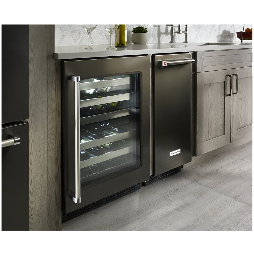 KitchenAid - 46-Bottle Wine Cooler - Black stainless steel - Alt_View_Standard_12