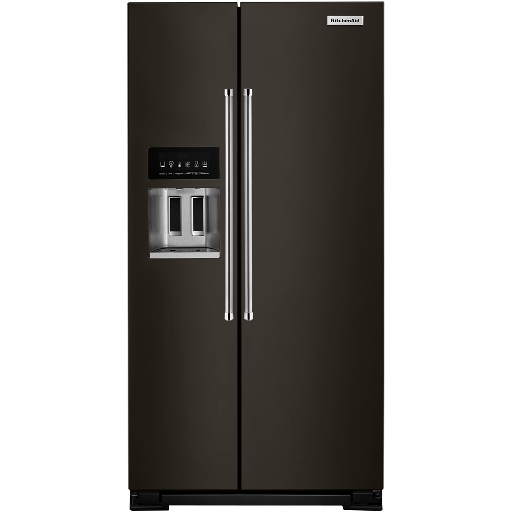 KitchenAid - 22.6 Cu. Ft. Side-by-Side Counter-Depth Refrigerator Kitchenaid Refrigerator Black Stainless Steel