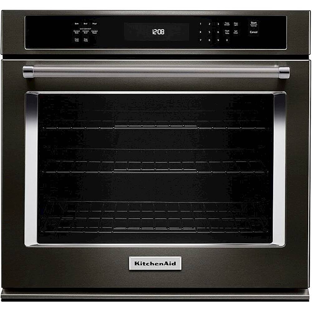 KitchenAid - 27" Built-In Single Electric Convection Wall Oven - Black Black Stainless Steel Built In Oven