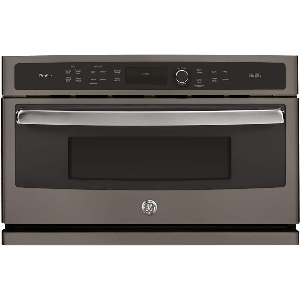GE - Profile 30" Built-In Single Electric Convection Wall Oven - Slate - Front_Zoom