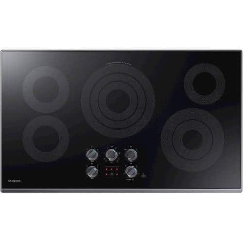 Samsung - 36" Electric Cooktop - Fingerprint Resistant Black Stainless Steel - Front_Standard