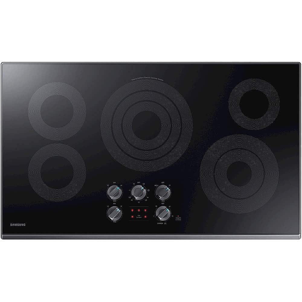 Samsung - 36" Electric Cooktop - Fingerprint Resistant Black Stainless Steel - Front_Zoom