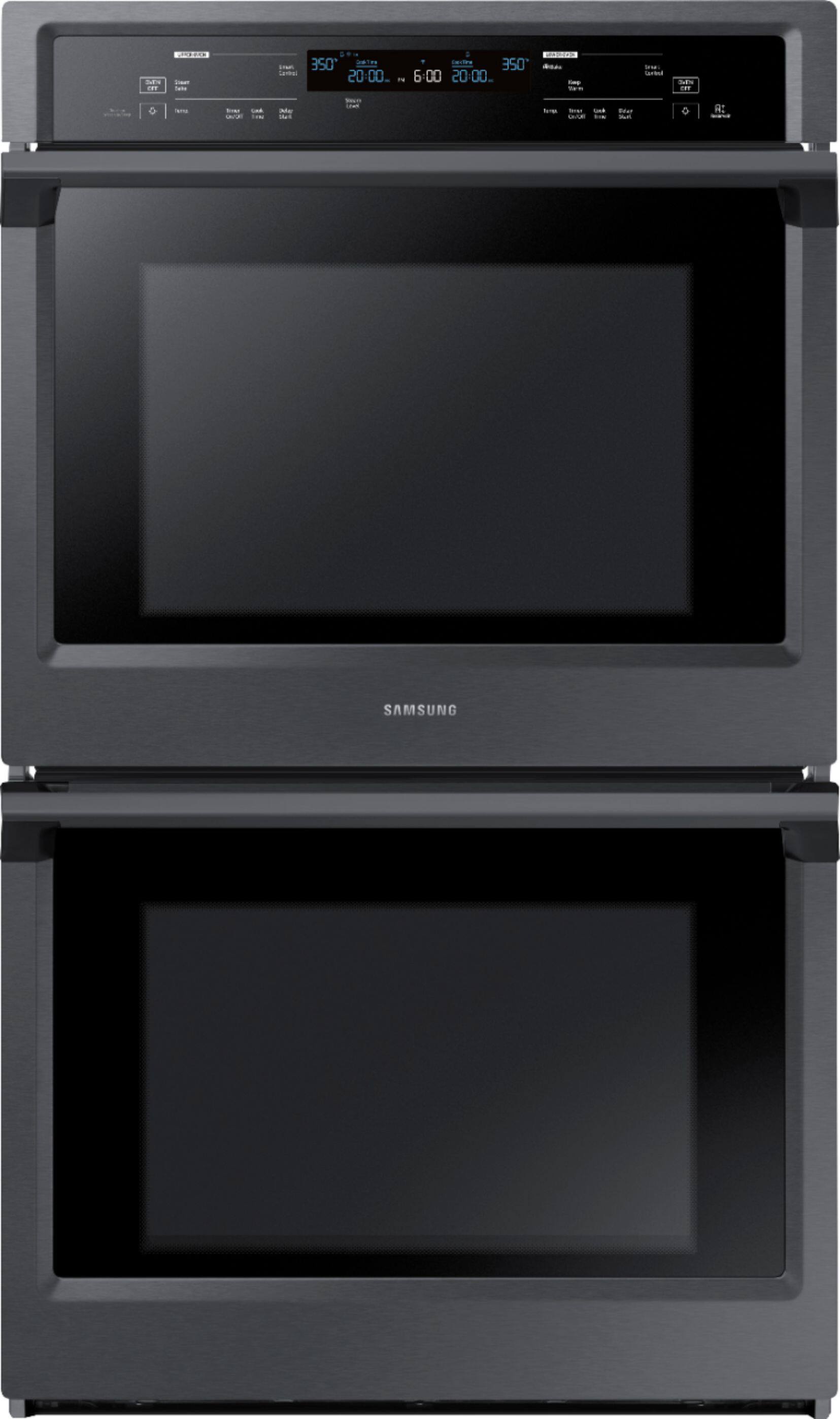 Samsung - 30" Double Wall Oven - Fingerprint Resistant Black Stainless Steel - Front_Zoom