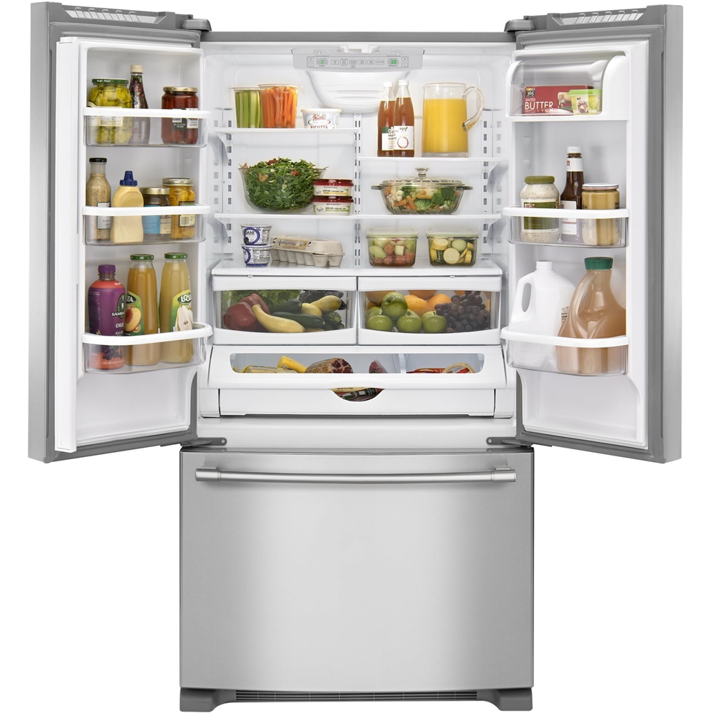 Maytag - 20 Cu. Ft. French Door Counter-Depth Refrigerator - Stainless ...