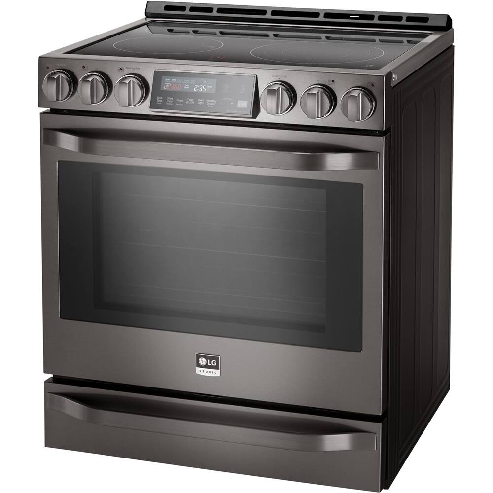 LG - STUDIO 6.3 Cu. Ft. Self-Cleaning Slide-In Electric Range with ProBake Convection - PrintProof Black Stainless Steel - Alt_View_Standard_11