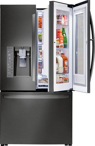 LG - 29.6 Cu. Ft. French InstaView Door-in-Door Smart Wi-Fi Enabled Refrigerator - PrintProof Black Stainless Steel - Alt_View_Standard_11