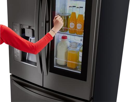 LG - 29.6 Cu. Ft. French InstaView Door-in-Door Smart Wi-Fi Enabled Refrigerator - PrintProof Black Stainless Steel - Alt_View_Standard_14
