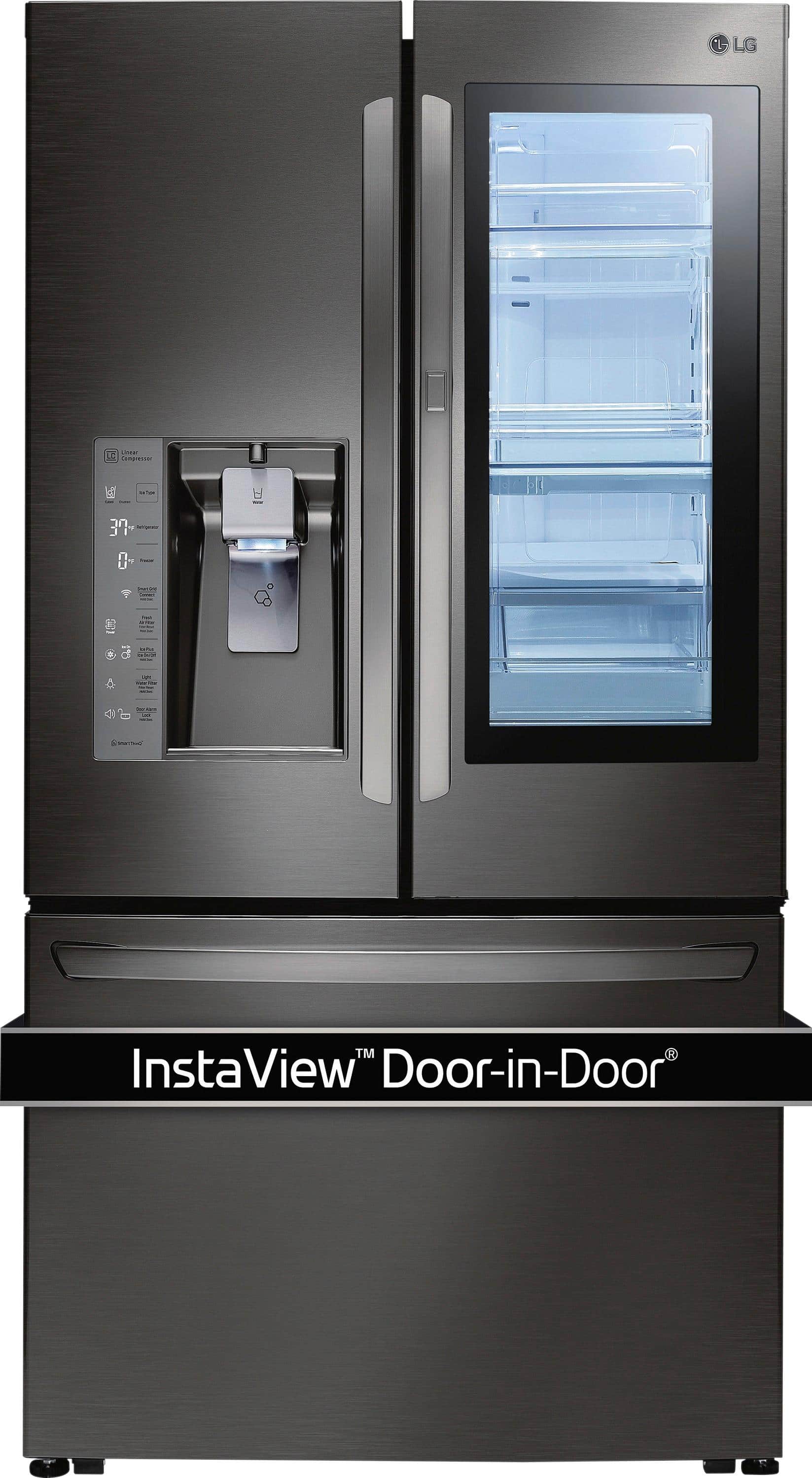 LG - 29.6 Cu. Ft. French InstaView Door-in-Door Smart Wi-Fi Enabled Refrigerator - PrintProof Black Stainless Steel - Alt_View_Standard_17