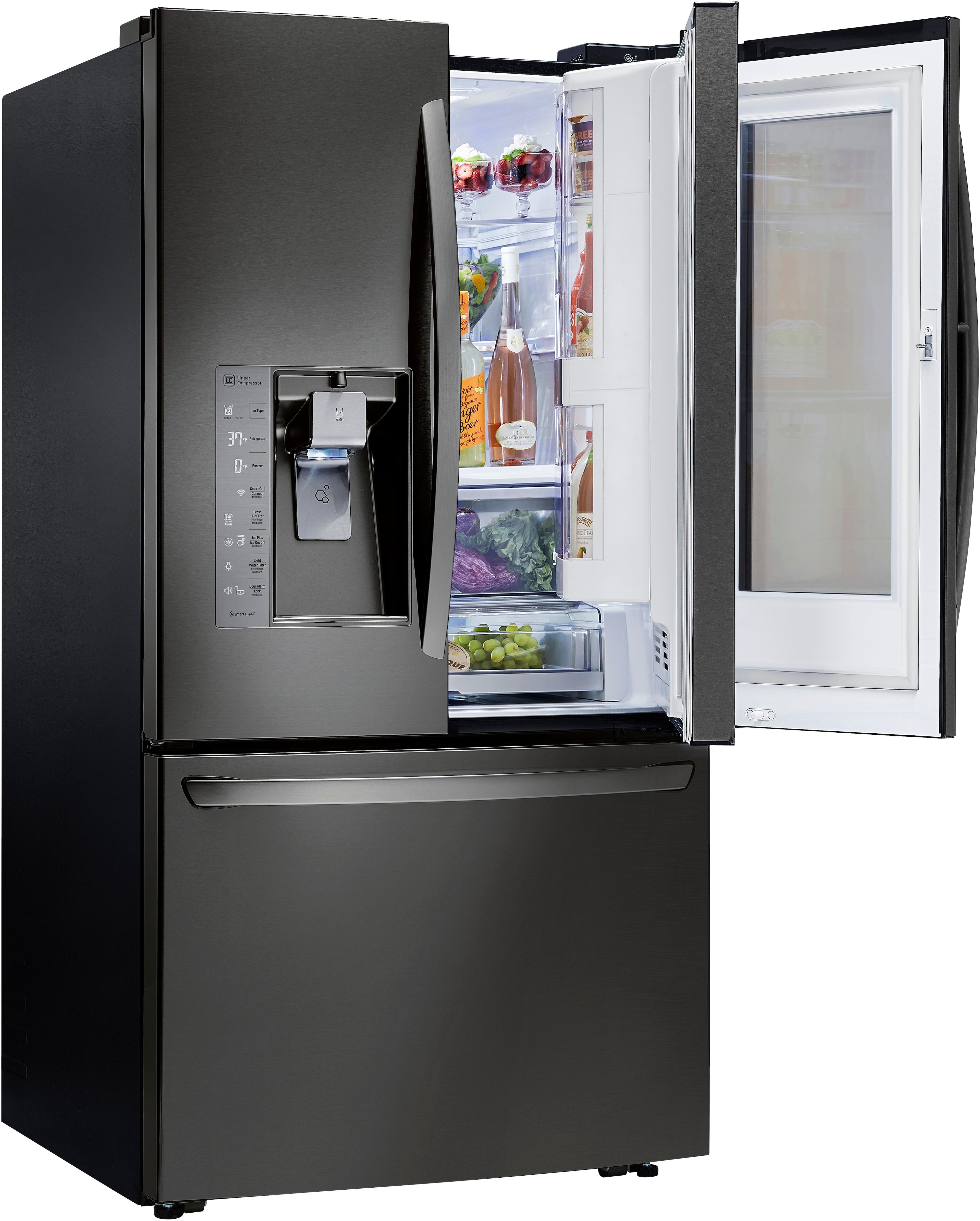LG - 29.6 Cu. Ft. French InstaView Door-in-Door Smart Wi-Fi Enabled Refrigerator - PrintProof Black Stainless Steel - Alt_View_Standard_19