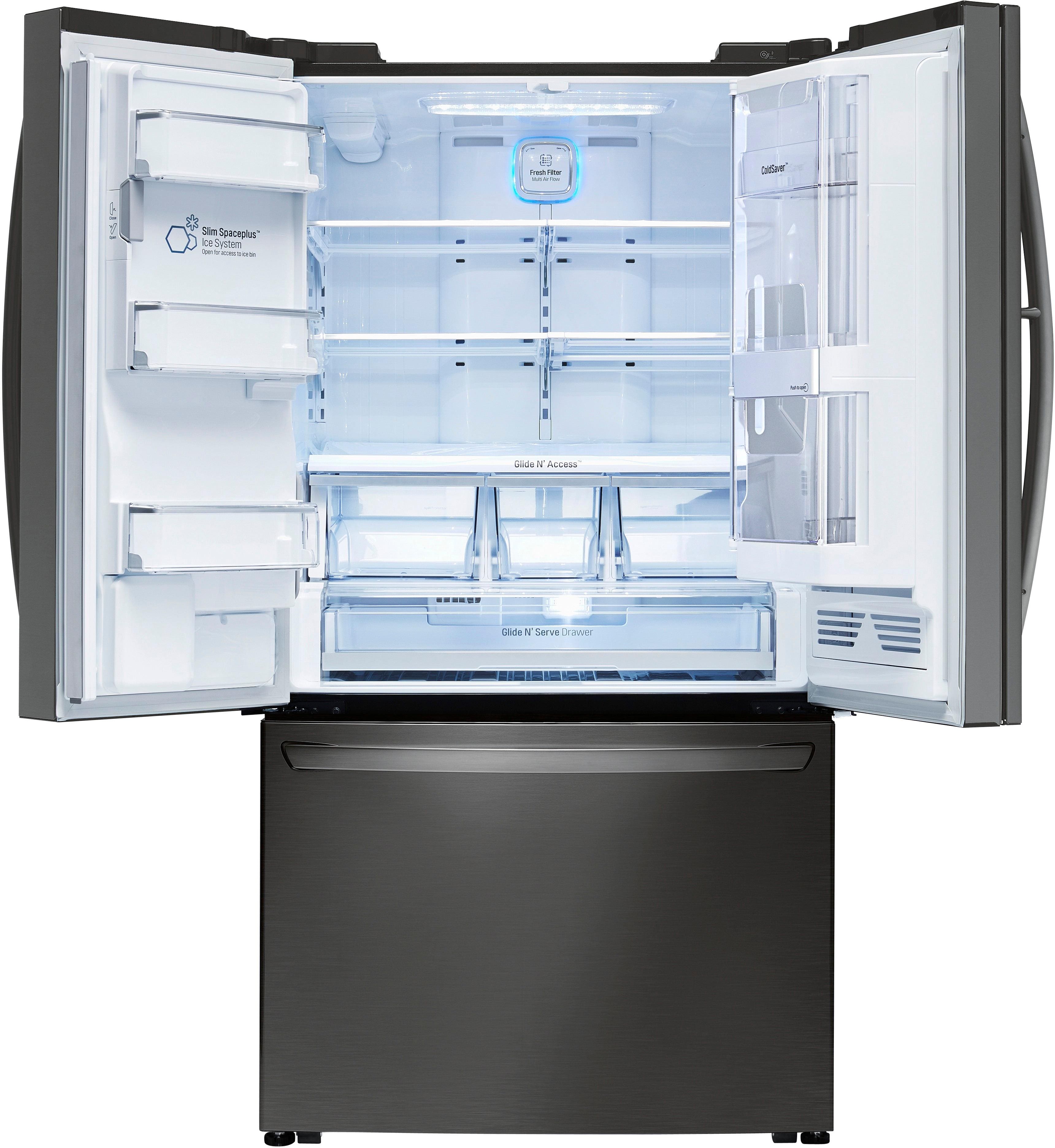 LG - 29.6 Cu. Ft. French InstaView Door-in-Door Smart Wi-Fi Enabled Refrigerator - PrintProof Black Stainless Steel - Alt_View_Standard_2