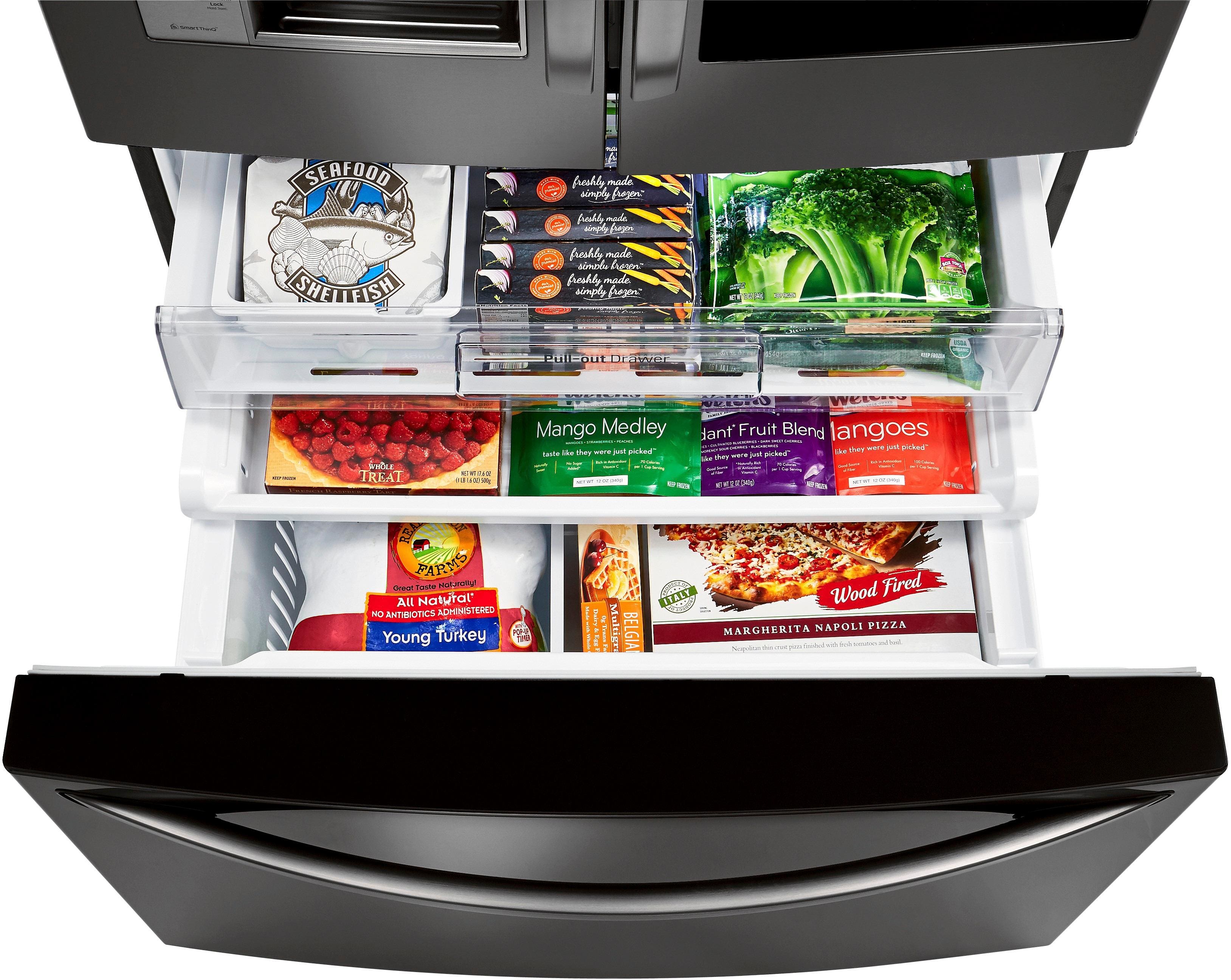 LG - 29.6 Cu. Ft. French InstaView Door-in-Door Smart Wi-Fi Enabled Refrigerator - PrintProof Black Stainless Steel - Alt_View_Standard_3