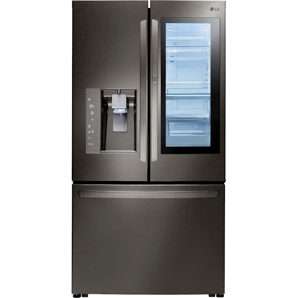 LG - 29.6 Cu. Ft. French InstaView Door-in-Door Smart Wi-Fi Enabled Refrigerator - PrintProof Black Stainless Steel - Alt_View_Standard_4