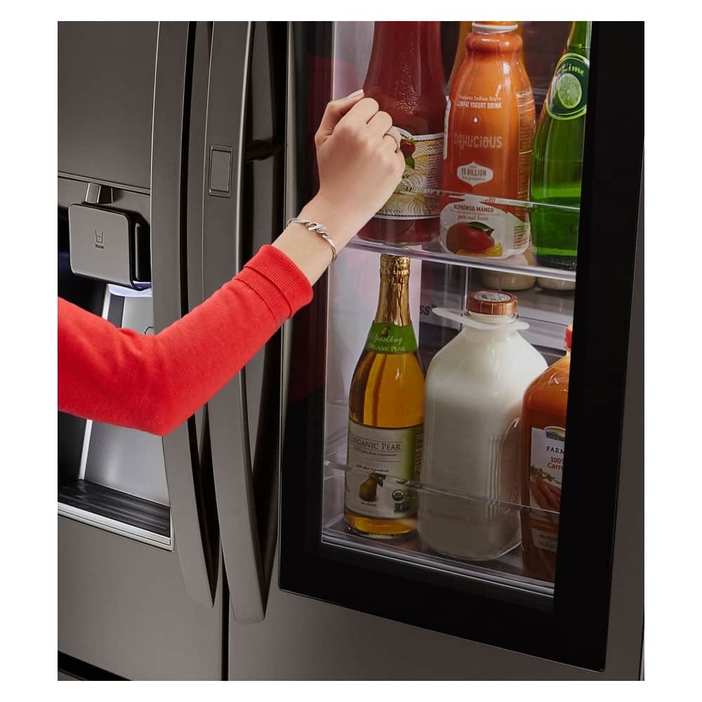 LG - 29.6 Cu. Ft. French InstaView Door-in-Door Smart Wi-Fi Enabled Refrigerator - PrintProof Black Stainless Steel - Alt_View_Standard_5
