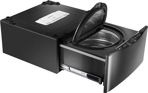 LG - SideKick 1.0 Cu. Ft. 6-Cycle Top-Loading Washer - Black stainless steel - Angle_Standard