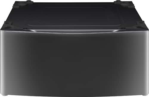 LG - 27" Laundry Pedestal with Storage Drawer - Black stainless steel - Front_Standard