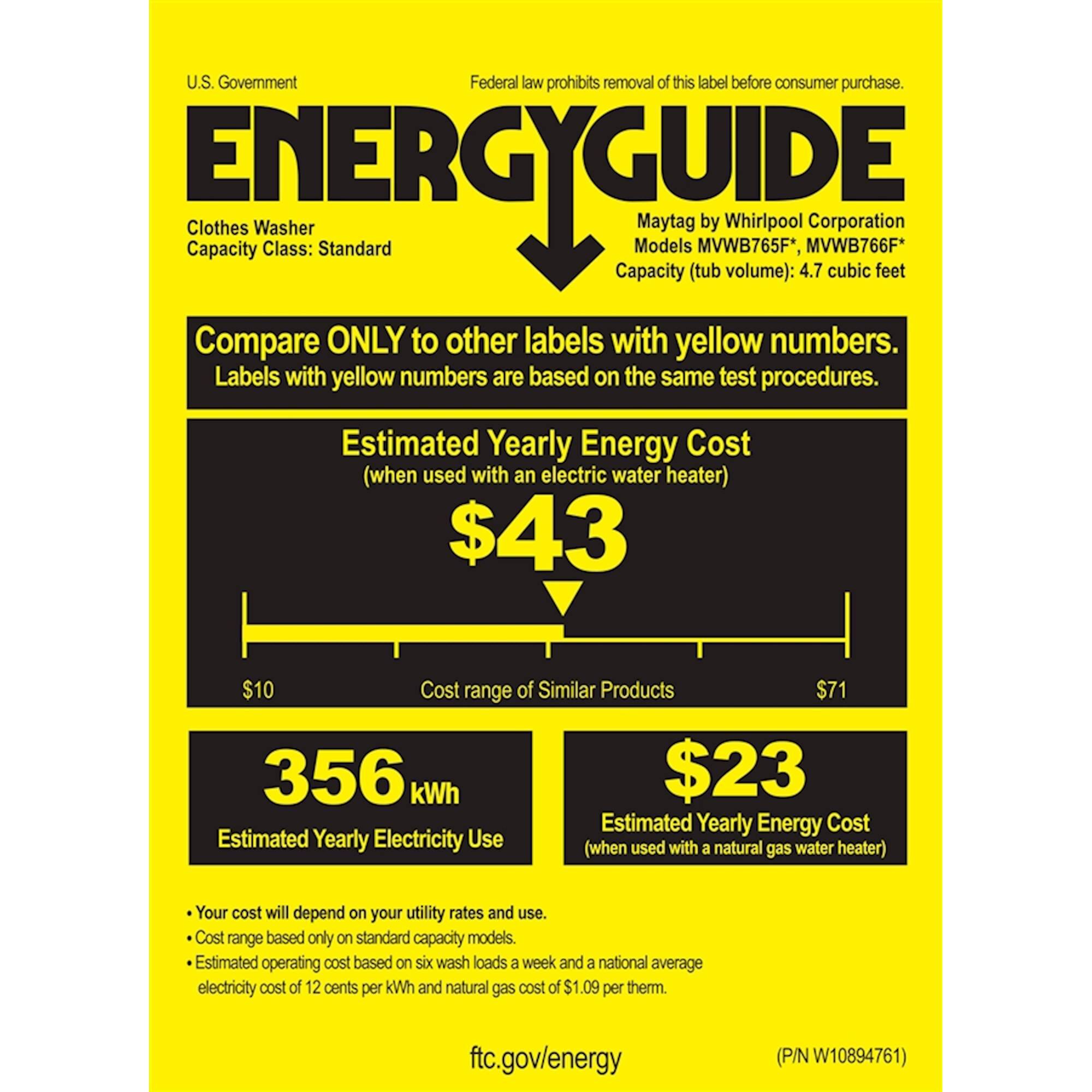 Maytag - 4.7 Cu. Ft. 11-Cycle Top-Loading Washer - White - Energy_Guide