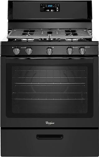 Whirlpool - 5.1 Cu. Ft. Freestanding Gas Range - Black - Front_Standard