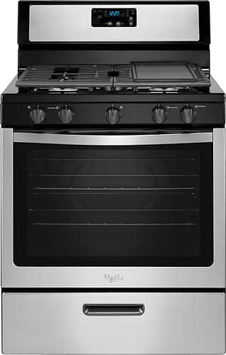 Whirlpool - 5.1 Cu. Ft. Freestanding Gas Range - Stainless steel - Front_Standard