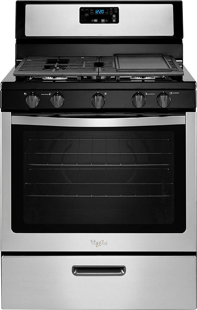 Whirlpool - 5.1 Cu. Ft. Freestanding Gas Range - Stainless steel - Front_Zoom