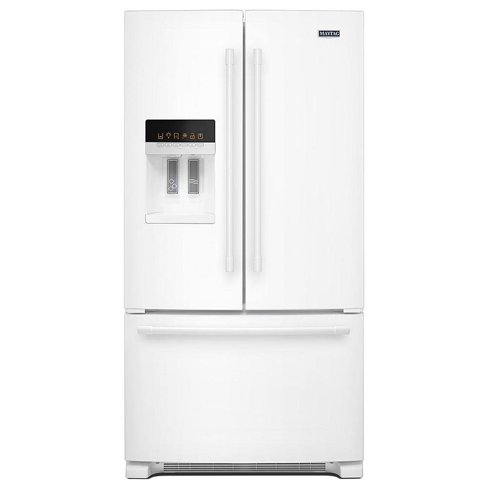 Maytag 24.7 Cu. Ft. French Door Refrigerator White on white at