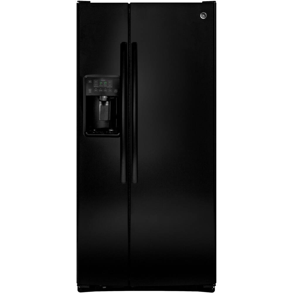 GE - 23.2 Cu. Ft. Side-by-Side Refrigerator - Black - Front_Standard