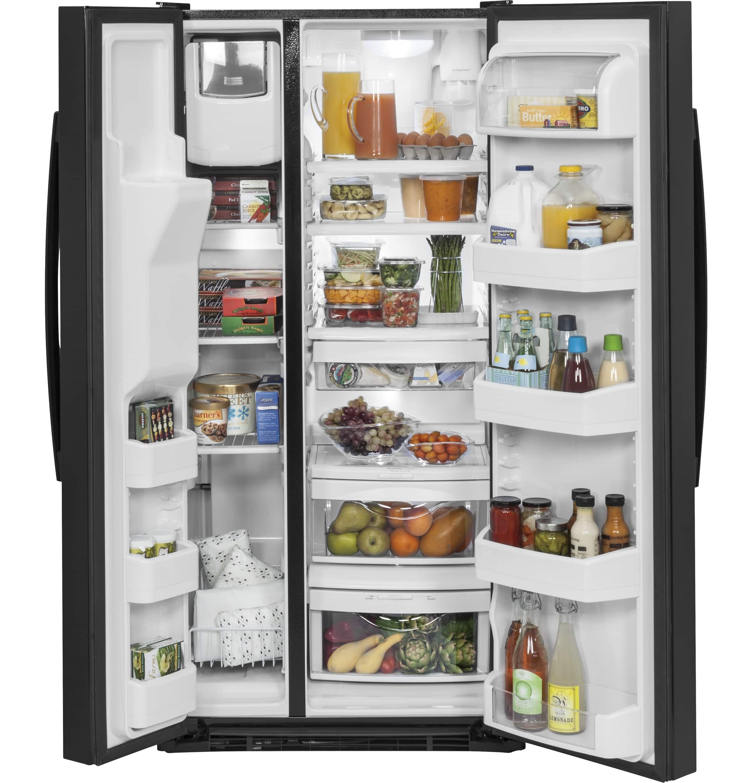 GE - 23.2 Cu. Ft. Side-by-Side Refrigerator - Black - Alt_View_Standard_11