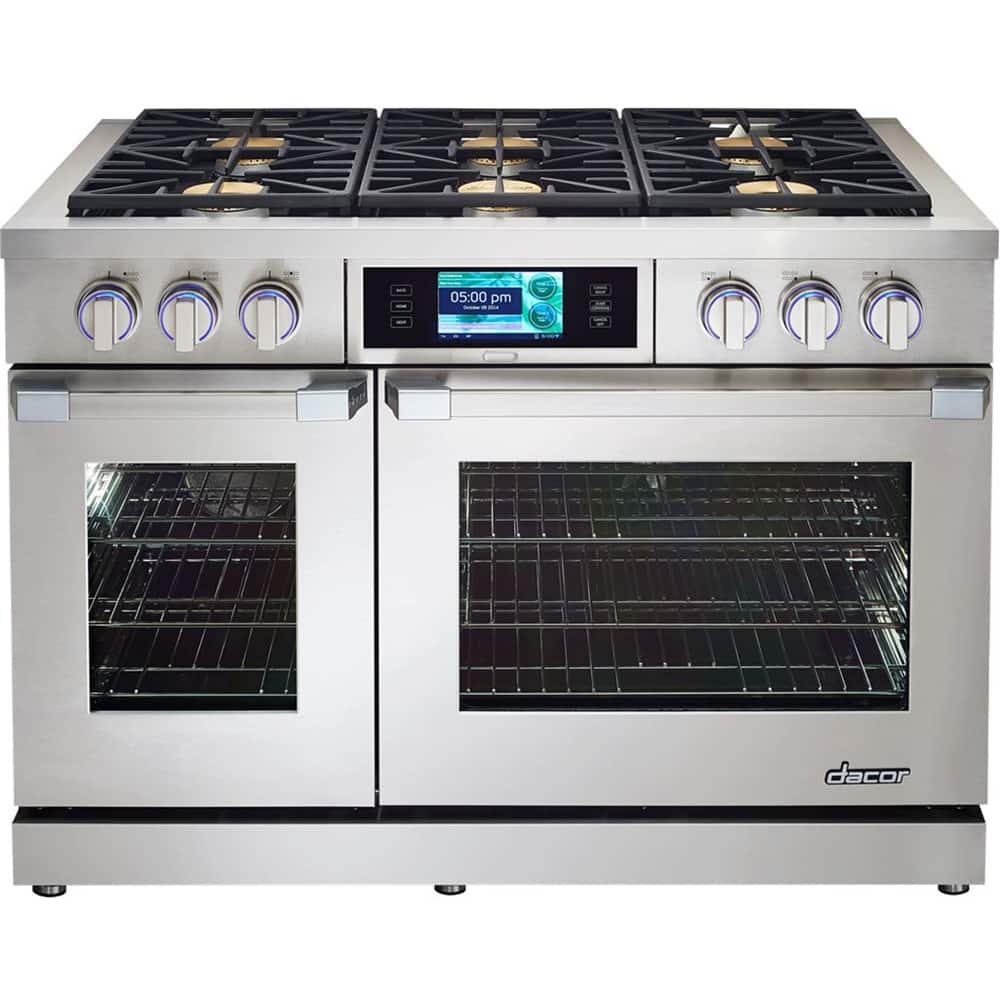 Dacor - Self-Cleaning Freestanding Double Oven Dual Fuel Convection Range - Stainless steel - Front_Zoom