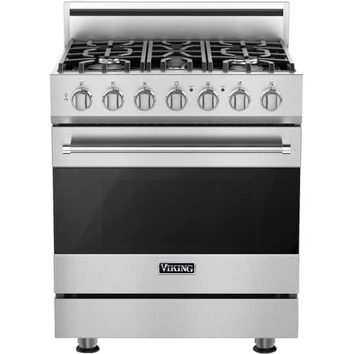 Viking - 3 Series 4.7 Cu. Ft. Self-Cleaning Freestanding Dual Fuel Convection Range - Stainless steel - Front_Standard