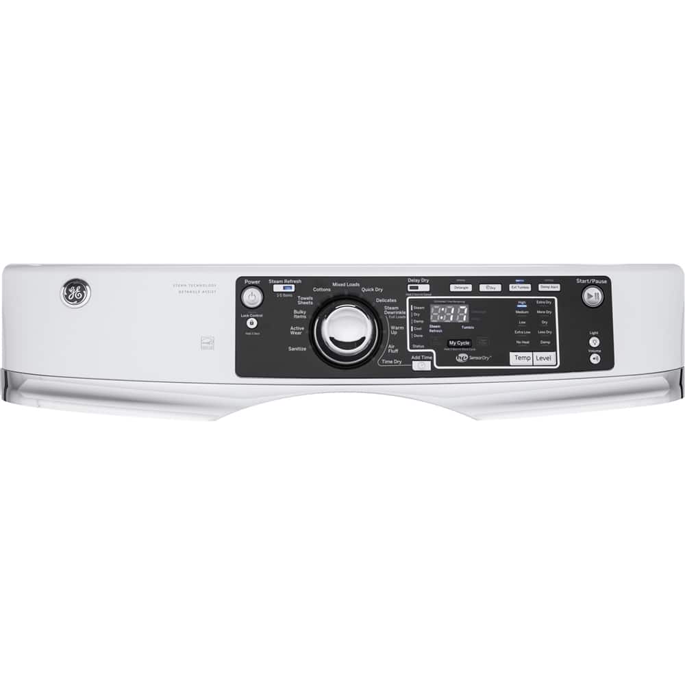GE - RightHeight 8.3 Cu. Ft. 13-Cycle Electric Dryer with Steam - White - Alt_View_Standard_13
