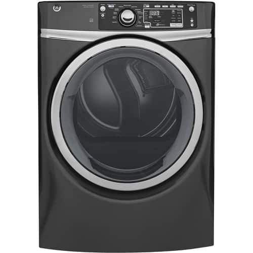 GE - 8.3 Cu. Ft. 13-Cycle Electric Dryer with Steam - Diamond gray - Front_Standard