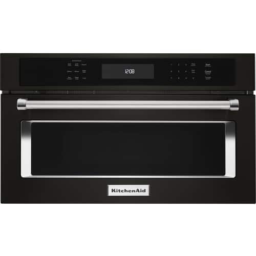 KitchenAid - 1.4 Cu. Ft. Built-In Microwave - Black stainless steel - Front_Standard