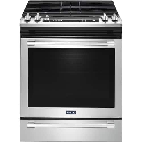 Maytag - 5.8 Cu. Ft. Self-Cleaning Slide-In Gas Convection Range - Fingerprint Resistant Stainless Steel - Front_Standard