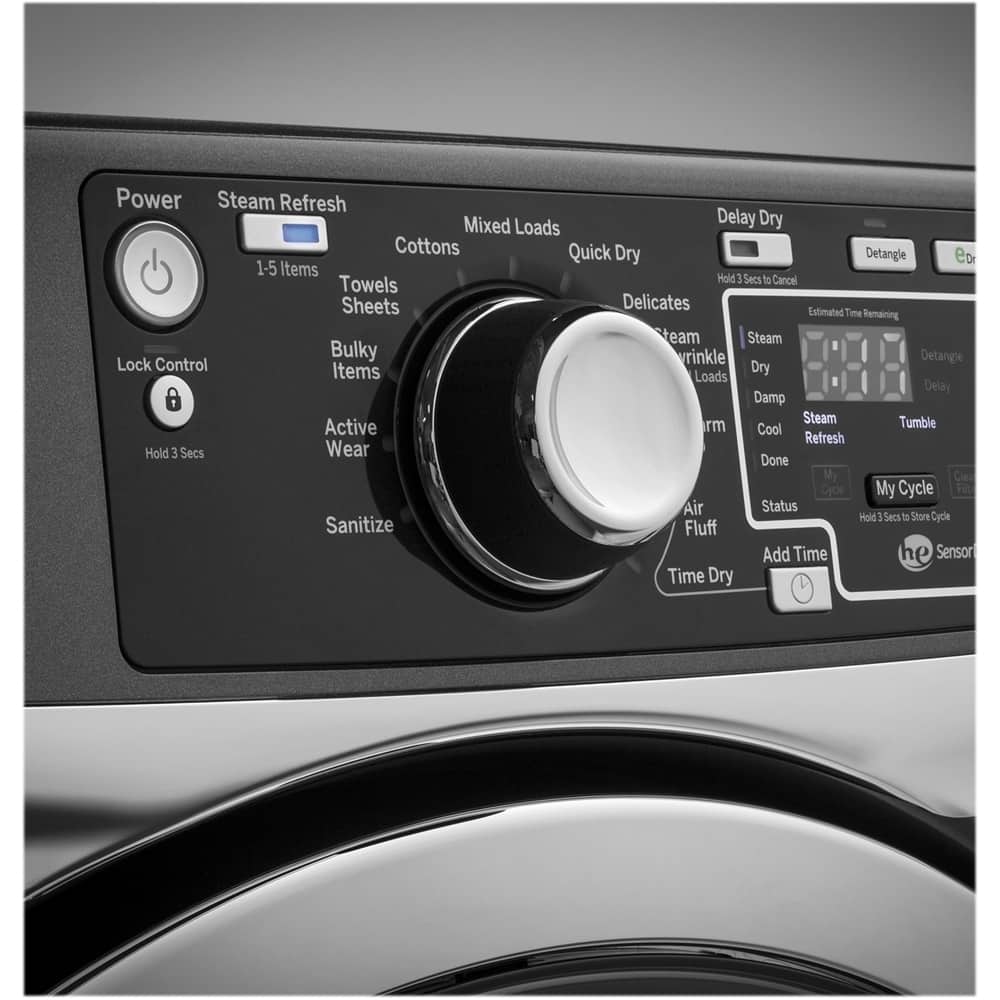 GE - 8.3 Cu. Ft. 13-Cycle Electric Dryer with Steam - White - Alt_View_Standard_12