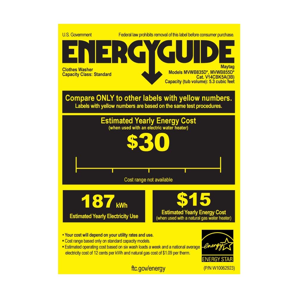Maytag - 5.3 Cu. Ft. 11-Cycle Top-Loading Washer - White - Energy_Guide