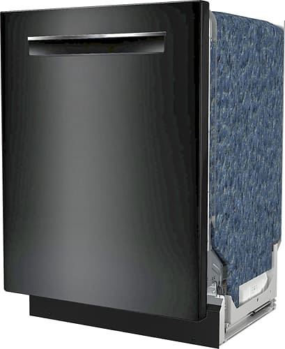 Bosch - 800 Series 24" Pocket Handle Dishwasher with Stainless Steel Tub - Black - Angle_Standard