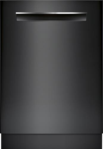 Bosch - 800 Series 24" Pocket Handle Dishwasher with Stainless Steel Tub - Black - Front_Standard