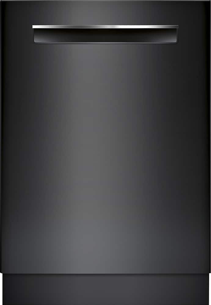 Bosch - 800 Series 24" Pocket Handle Dishwasher with Stainless Steel Tub - Black - Front_Zoom