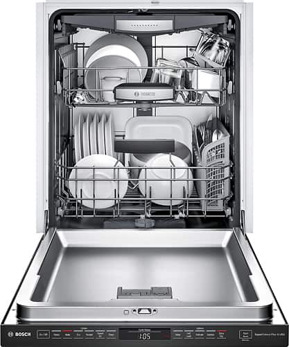 Bosch - 800 Series 24" Pocket Handle Dishwasher with Stainless Steel Tub - Black - Alt_View_Standard_12