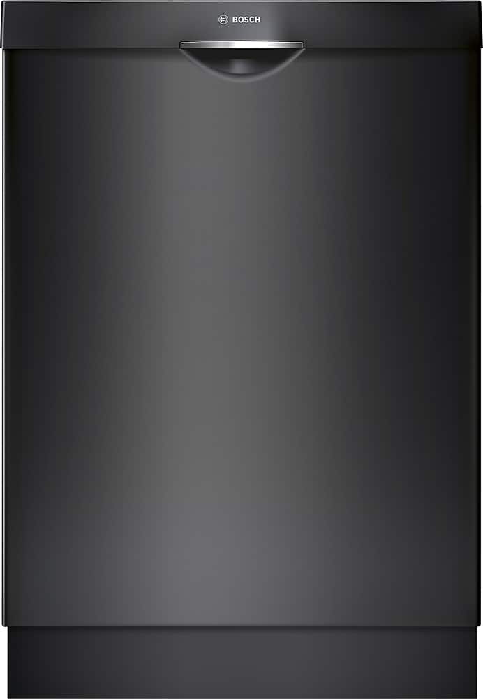 Bosch - 300 Series 24" Pocket Handle Dishwasher with Stainless Steel Tub - Black - Front_Zoom