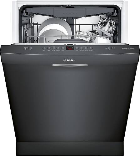Bosch - 300 Series 24" Pocket Handle Dishwasher with Stainless Steel Tub - Black - Alt_View_Standard_11