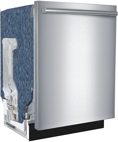 Bosch - 300 Series 24" Bar Handle Dishwasher with Stainless Steel Tub - Stainless steel - Angle_Standard