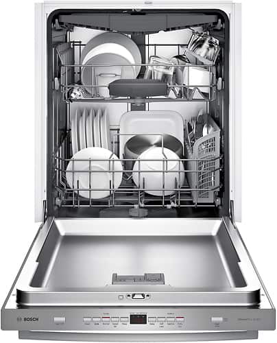 Bosch - 300 Series 24" Bar Handle Dishwasher with Stainless Steel Tub - Stainless steel - Alt_View_Standard_12