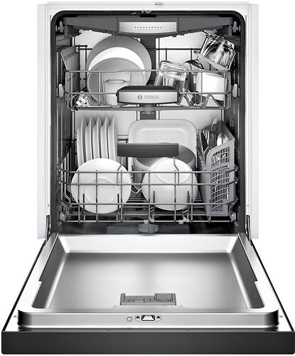 Bosch - 800 Series 24" Recessed Handle Dishwasher with Stainless Steel Tub - Black - Alt_View_Standard_2