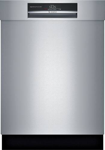 Bosch - 800 Series 24" Recessed Handle Connected Dishwasher with Stainless Steel Tub - Stainless steel - Front_Standard