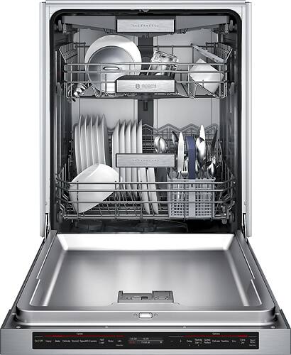 Bosch - 800 Series 24" Recessed Handle Connected Dishwasher with Stainless Steel Tub - Stainless steel - Alt_View_Standard_2