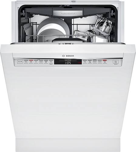 Bosch - 800 Series 24" Recessed Handle Dishwasher with Stainless Steel Tub - White - Alt_View_Standard_11