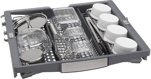 Bosch - 800 Series 24" Recessed Handle Dishwasher with Stainless Steel Tub - White - Alt_View_Standard_13