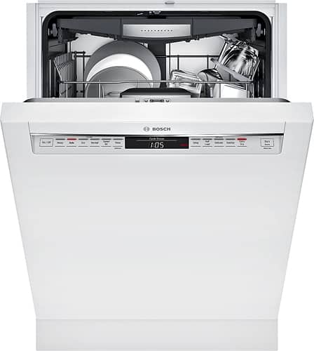 Bosch - 800 Series 24" Recessed Handle Dishwasher with Stainless Steel Tub - White - Alt_View_Standard_1